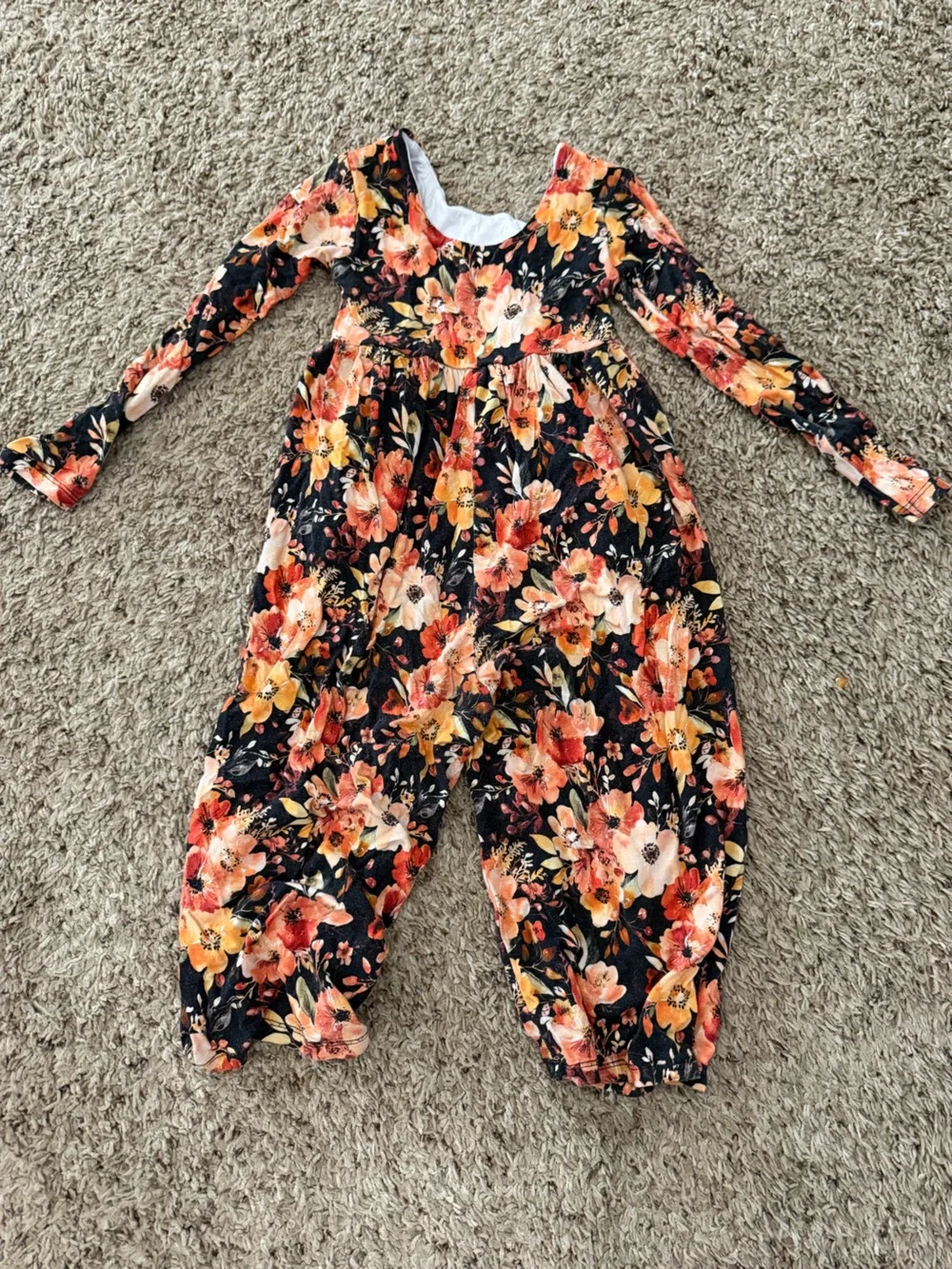 Gigi and max Floral Navy Kids One-Piece Romper